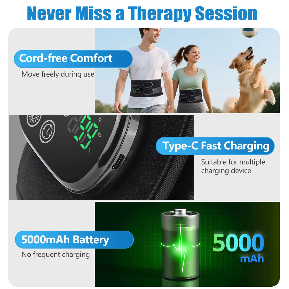 Ryggmassager med rött ljus, värme & vibration