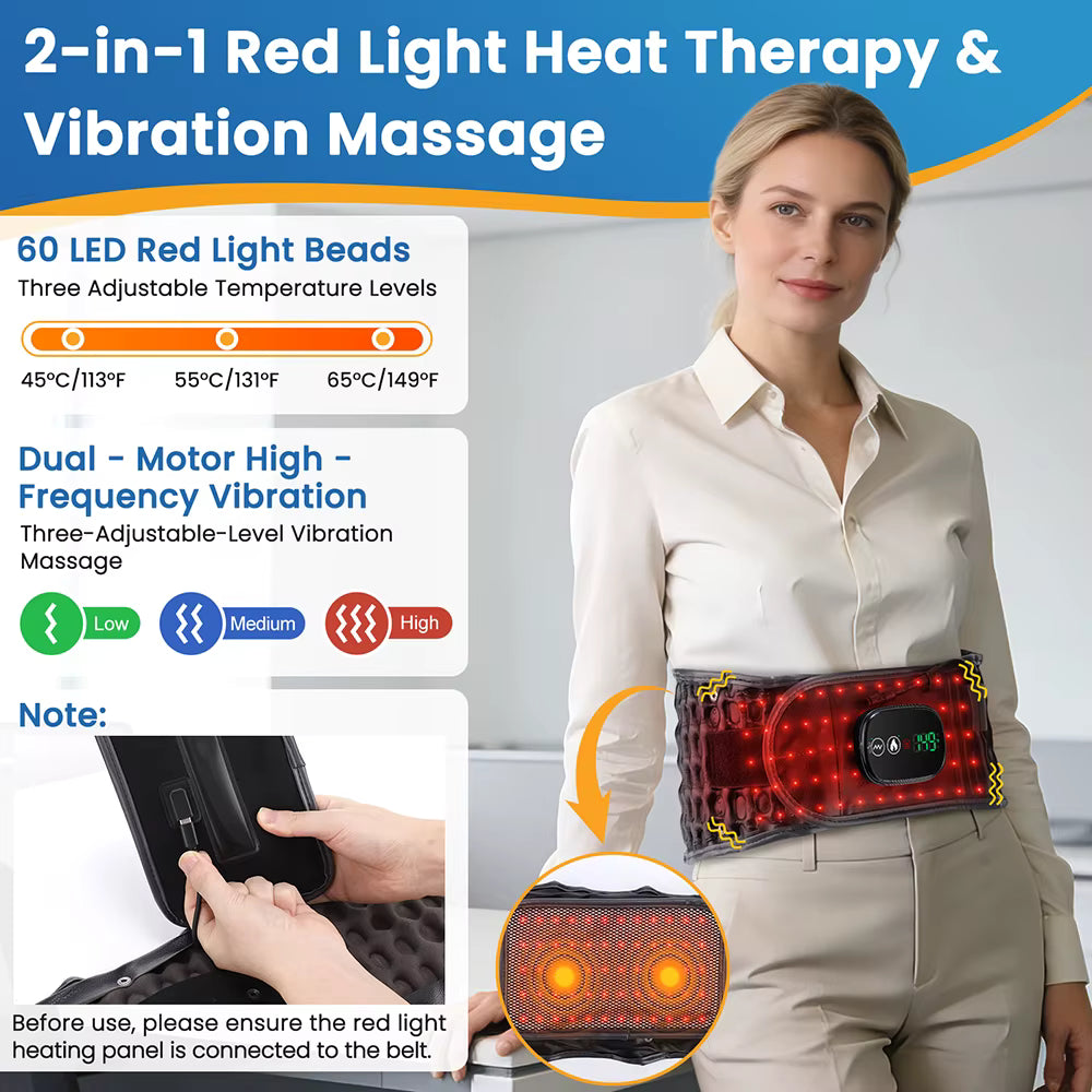 Uppblåsbar ryggmassager med värme & vibration