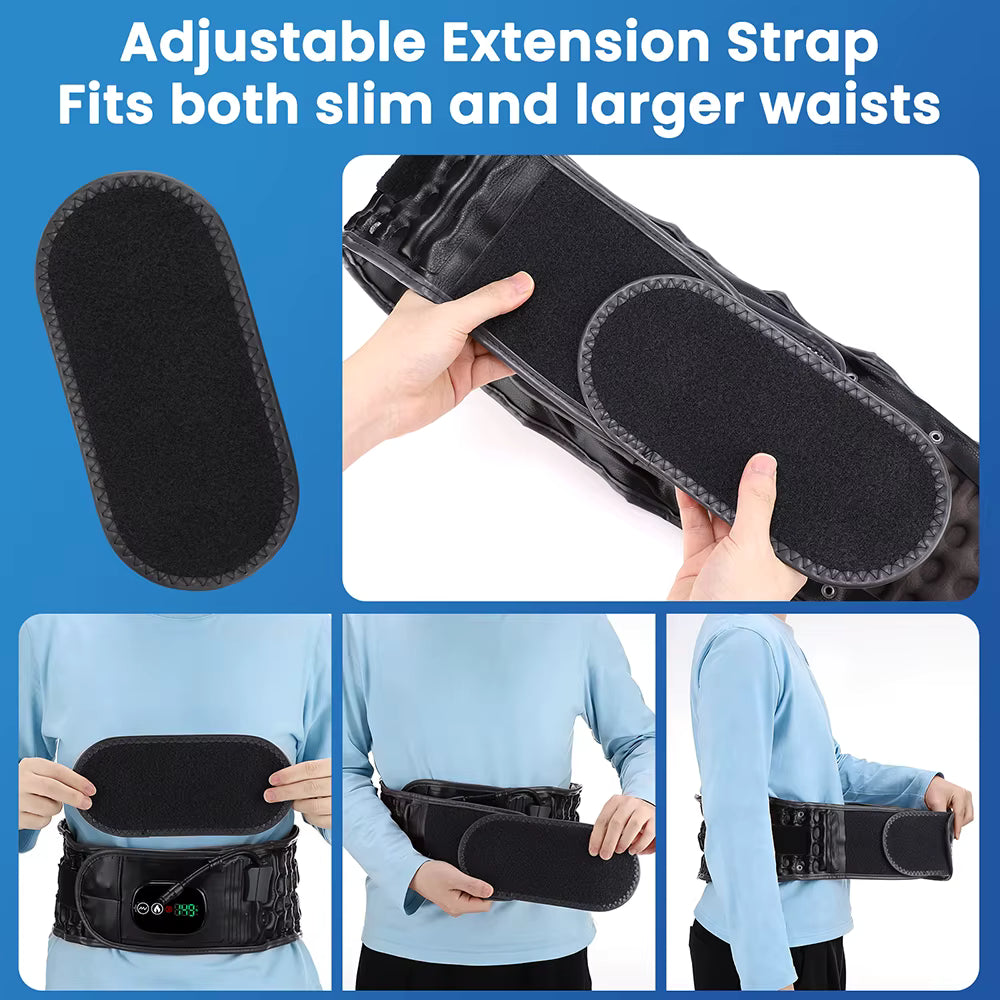 Uppblåsbar ryggmassager med värme & vibration